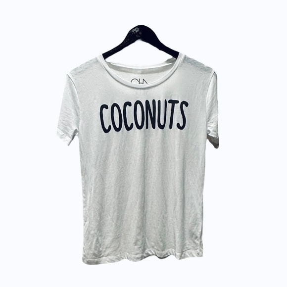Chaser White Coconuts Tee Shirt Top Small NWOT - Picture 3 of 3
